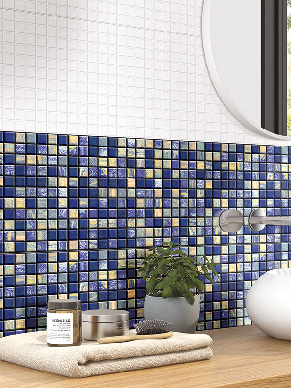 Glass Mosaic Decor — Sapphire Gold
